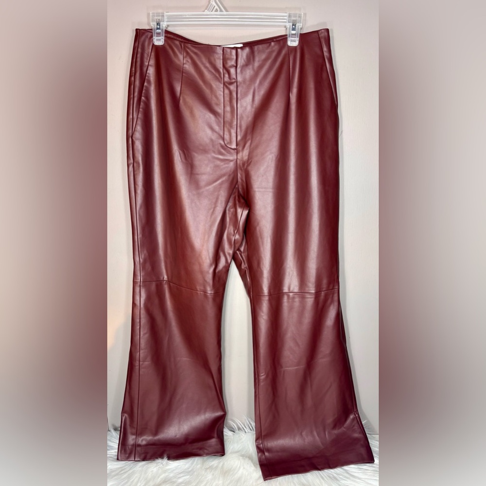 HUDSON NORTH Cropped Faux Leather Pant
